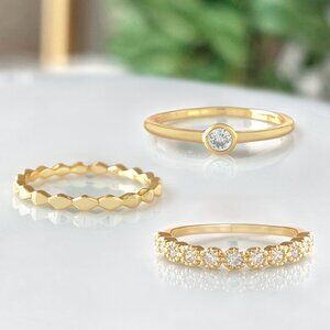 Dainty Gold Boho 3-ring set, Charmed Aroma Wanderlust Collection